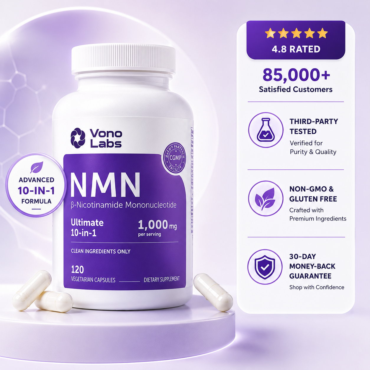 NMN 10-1 Complex 1,000mg Per Serving